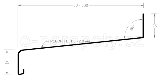 tažený hliníkový parapet